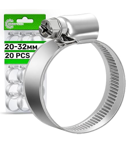 Lot De 10 Colliers De Serrage En Acier Inoxydable - Diamètre Réglable 20-32 Mm - Pour Tuyaux Machine à Laver, Robinet