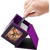 Wigearss MTG Card Box, Trading Card Store for 100+ Cards, PU Magnetic Closure Case for Magic MTG (Purple)