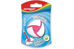 KEYROAD Gumka do ścierania – WINDMILL/gumka do mazania ołówków i kredek/ 1 sztuka/mieszanka kolorów/idealna do szkoły i biura