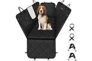 Looxmeer Koc samochodowy dla psów, na tylne siedzenie i do bagażnika, wodoodporny, odporny na zarysowania i antypoślizgowy, z okienkiem, torbą do przenoszenia i pasami bezpieczeństwa, pokrowce na tylne siedzenie samochodów Van SUV