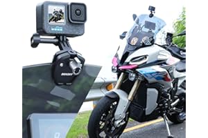 SEASKY M1 - Abrazadera para parabrisas de motocicleta GoPro Hero 12, 11, 10, 9, 8, 7, DJI Action 4, 3, 2, compatible con cámara de acción deportiva Insta360, X4, X3, X2, X, RS, aleación de aluminio