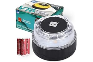 NK Baliza de Emergencia V16 con Geolocalización y Conexión DGT 3.0 – Uso Obligatorio desde Enero 2026, Señal LED Homologada para Coche, Alcance 1km, Resistente al Agua, Datos Incluidos hasta 2038