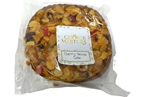 SYNC'T Choice Masters Traditional Cherry Genoa Cake - Festive Christmas Fruit Cake | Generous Chunks of Cherries and Almonds Treats Gift