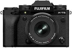 Fujifilm X-T5 Fotocamera Digitale Mirrorless 40MP (HR 160MP), KIT XF16-50mmF2.8-4.8, Sensore X-Trans CMOS 5 HR, IBIS, Filmati 6.2K 30p, Mirino EVF, Schermo LCD 3" Touch Vari-angle, Nero