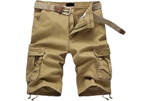 Jinsha Shorts de Travail d'été pour Hommes, Shorts à Six Poches pour Hommes, Pantalons décontractés en Coton de Grande Taille, Pantalons bouffants pour Hommes