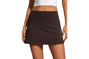 CRZ YOGA Butterluxe Tenniskjolar med hög midja | Inbyggda shorts med fickor, extremt mjuka, avslappnade, A-linjeformade, stretchiga, mini, skort för kvinnor