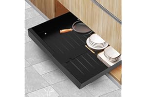 KMQRDZI Organizador de gabinete, organizador de armario extensible, cajones extensibles para uso intensivo, armario de cocina para ollas, estante enrollable para organización de armarios de cocina, color