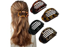 BOLUOBOLUOMI 4 stücke Entenschnabel Haarspange,2025 Neu Hair Clips,Einfach Elegante Entenschnabel Haarspange,Flach Sicherer Halt Innenzähne Haar Krallen Haarklammer für Mädchen Frauen Dickes Dünnes Haar (B)