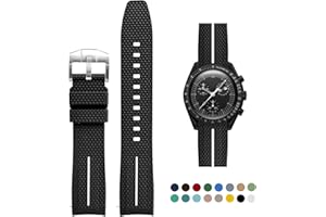 OLLREAR Silikonowy pasek do zegarka Omega x Swatch MoonSwatch, zapasowy pasek 20 mm szybkie uwolnienie wodoodporne paski do zegarków dla mężczyzn i kobiet