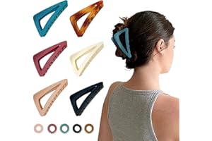 Kavya Klamra do włosów damska, cienkie włosy, matowe tworzywo sztuczne, średniej wielkości, trójkątne, antypoślizgowe, czarne (B)