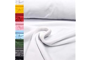 MAGAM-Stoffe Stella Nicki Stoff uni Oeko-Tex Meterware 50cm (01. Weiß.)