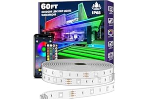 AILBTON 18M Outdoor LED Streifenleuchte wasserdicht,IP68 Außen LED Lichtband wasserfest mit App-Fernsteuerung,Musik Synchronisation RGB Outside Lichterkette für Balkon,Terrasse,Dach,Garten,Pool