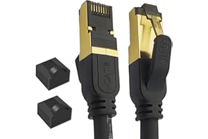 Reulin – PREMIUM a Trefoli di Rame Cavo Ethernet RJ45 LAN Cat 8 SSTP 40 Gbps Compatibile con Switch Console da Gioco WiFi Modem Router Smart TV Box 4K 8K Computer Portatile Internet 2.5M