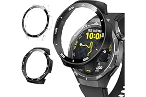 Neitra 2 Stück Hülle für Huawei Watch GT 5 Pro 46mm, Hart PC Bumper Case mit HD Gehärtetes Glas Displayschutz Folie, Vollständige Abdeckung Kratzfest Ultradünn Schutzhülle für Huawei Watch GT 5 Pro