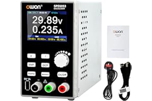 Owon 6053 Bloc d'alimentation CC 300 W, 60 V/5 A, haute résolution à 10 mV/1 mA, alimentation à commutation à canal unique pour tests électroniques, réparation et recherche