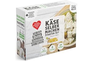 Käse selber machen Starter Set -Premium Edition- inkl. Rezeptmagazin und Videoanleitungen (für Käse, Quark und Frischkäse)