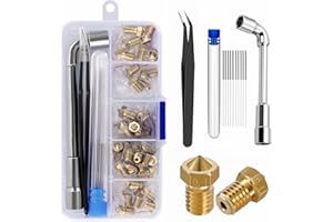 XINKYD Boquillas 3D de 0,4 mm, impresoras 3D de latón, boquillas Hotend con para filamento de 1,75 mm V5-V6 impresora 3D para Anycubic I3 Mega Prusa I3 MK3/MK3S Chiron Anet A8 CTC Printe...