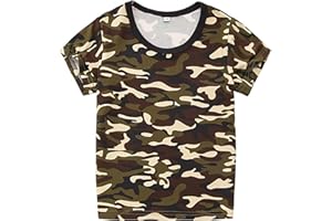 VUNCIO Tee Shirt Camouflage Enfant Fille Garçon Manche Courte 1-14 Ans Pas Cher Tshirt Militaire Adolescent Garcon Fille été Chic Confortable Casual Fashion Sport Vacances Top Hauts