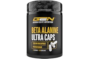 ‎GEN GERMAN ELITE NUTRITION Beta Alanin Ultra Caps - 365 Kapseln - Hochdosiert mit 1250 mg je Kapsel - Beta Alanin Aminosäure mit 99% Reinheit - Ohne unerwünschte Zusätze