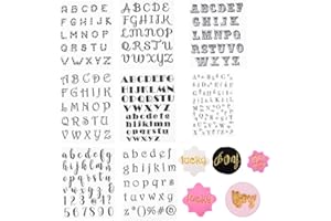 Xidmold 8 Stücke Silikonstempel Buchstaben Zahlen, Clear Stamp Alphabet, Silikonstempel Alphabet Stempelset, Clear Stempel Set für DIY Bullet Journal Scrapbooking Fotoalbum