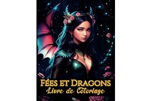 Livre de coloriage Fées et Dragons: Art fantastique enchanté pour Adolescents | Relaxation et soulagement du stress pour adultes | 50+ dessins zen princesses féeriques et créatures mythiques.