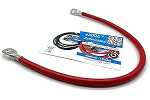 eXODA Câble de batterie 50cm câble d'alimentation en cuivre 35 mm² avec cosses à œillets M10