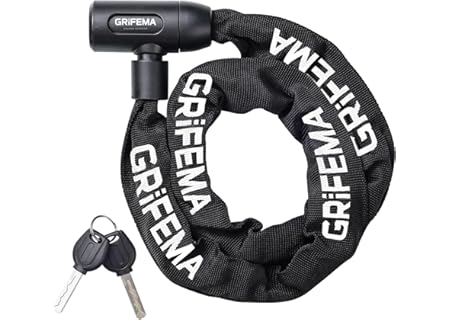 GRIFEMA GA1201-12 stöldskydd cykellås med nyckel, kedjelås för cyklar, motorcyklar, skotrar, 120 cm, - Amazon Deal & Rabatt