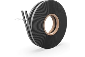 CRINSTON Guarnizione Finestra Autoadesiva, Schiuma Nastro Paraspifferi Porta | 12x6 mm - 2 Rouleaux de 4M - TOTAL 8M | Alta Densità Neoprene Adesivo Isolamento Nastro Sigillante per Anti Freddo e Rumore.