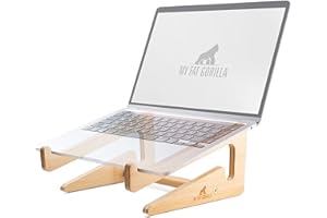 MY FAT GORILLA – Stojak na Laptop z Ekologicznego Bambusa, Ergonomiczna i Universalna Podstawka, Kompatybilna z 10-15 Cali