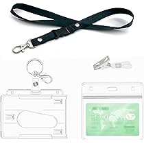 Portatarjetas De Plástico Con Clip Y Opción De Cordón - Tamaño Tarjeta De Crédito, Metal, Ideal Para Identificaciones