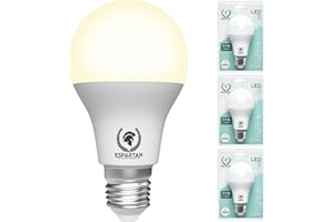ESPARTAN TECHNOLOGIES CORPORATION ESPARTAN- Bombillas LED E27 Luz Cálida 12W, 3000K, 1170 lúmenes, Equivalente a 75W Bombilla Incandescente, Bombilla LED Blanco Cálido, Bombilla LED E27, Bombilla LED E27 Cálido, Bombillas E27 -Pack 3