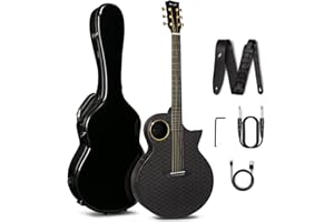 Enya Carbon Gitarre EA-X4E 41 Zoll Electric Akustikgitarre mit Elixier Saiten mit Tasche Gurt Pickup