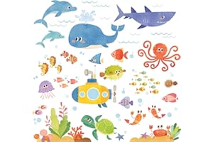 DECOWALL DS-8009 Avventura di Mare Adesivi da Parete Decorazioni Parete Stickers Murali Soggiorno Asilo Nido Camera da Letto per Bambini (Piccolo)