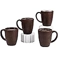 Irida Naturals Unbreakable Mug - Eco-Friendly & Microwave Safe Mugs for Tea or Coffee, Rice Husk Milk & Tea Coffee Cups for Hot and Cold, Matte Finish Mugs for Gift, Pack 4 300ML (Coffee Brown)