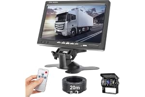 Roinvou backkamera med 7-tums 1080P HD-skärm, AHD-kameror med mörkerseende IP68 vattentät, för bilar, lastbilar, husbilar, pickuper, 12V 24V, 20M kabel