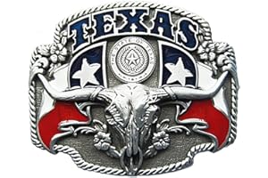 Westernlifestyle Gürtelschnalle Buckle Gürtelschliesse für Wechselgürtel Longhorn Texas Lone Star Country LineDance