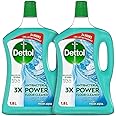 Dettol Fresh Aqua Antibacterial Power Floor Cleaner with 3 times Powerful Cleaning (Kills 99.9% of Germs), 1.8L, Pack of 2