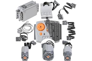 BrickBounty 9 Pcs Power Functions Motor Kit, Motor Set Technical Parts for STEM Assembled Building Block, Control Function for MOC Bricks