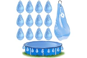 TZEKING Poolabdeckung Gewichte Wassersack,12PCS Pool-Wasserbeutel,Pool Beschwerungssack,Winter Pool Abdeckplane Beschwerungssack,Pool Wandtaschen,Schwimmbadabdeckung Hängende Tasche,für Poolabdeckung