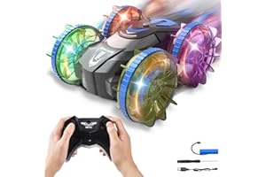 MQVXT Macchina Telecomandata,360°Rotazione Stunt Telecomandata per Bambini con LED Luce Giochi Bambini,2.4GHZ 4WD RC Auto TelecomandataRC Auto 6-12 Anni Regalo Bambino Compleanno Giocattolo