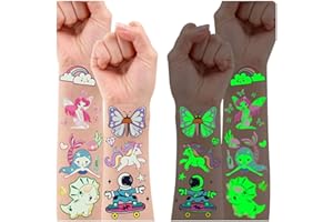 Leesgel Tatuaggi Bambina, 10 Fogli Tatuaggi per Bambini Stickers Bambini Tatuaggi Bambini, Gadget Festa CompleannoBambina Invitati Giochi per Bambini