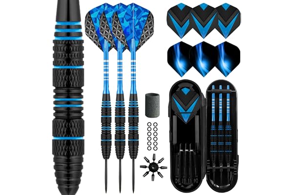 Lavishio Jeu de fléchettes professionnelles avec pointe en acier - 3 tiges en aluminium - Fléchettes professionnelles avec pointe en acier