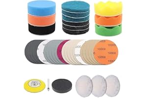 Zegrox 41 Stück Scheinwerfer-Aufbereitungsset, Polierset zum Restaurieren von matten, verblassten Scheinwerfern, DIY-Scheinwerfer-Restaurationsset mit Schleifpapier, Polierschwamm, Schleifvlies