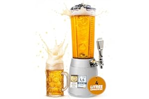 GOODS+GADGETS Girafe à bière de 4 litres - Pompe à bière de 4 l avec distributeur et système de refroidissement de 1,3 l (Blanc)