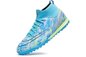 XINGHUANHUA Botas de fútbol para Hombre Hightop Turf Cleats Football Shoes Athletic FG Soccer Shoes Outdoor Indoor Sports Shoes