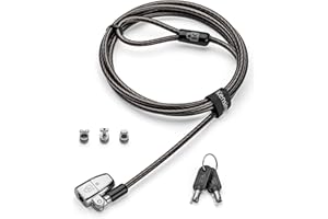 Kensington Câble de Sécurité ClickSafe 3-en-1 à Combinaison - Compatible avec tous les ordinateurs portables Dell, HP et Acer dotés d'encoches T-Bar, Nano ou Wedge (K68102EU)