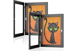 DURPAR Marco para Dibujos Niños, 2 Piezas Marcos de Fotos de Arte para Niños, Marco Dibujos Infantiles A4 Marco de exhibición de obras arte Almacenamiento Hasta 50-150 Hojas para dibujos, Blanco