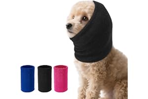 SLSON Bandeau Chien Oreille,Cache-Oreilles pour Chien,Soulager l'anxiété des Animaux,Anti Bruit,Apaiser Les Oreillettes pour Le Tonnerre,Foudre,Feux d'artifice,Bain (Noir, S)