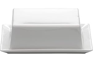 Maxwell & Williams AA6744 Butterdose 16x13x5 cm eckig, Weiß, Porzellan – Kitchen – mit Deckel, Geschenkbox – für 250 g