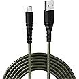 URBN USB Type-C 3.4A Fast Charging Cable (5ft) - Unbreakable Nylon Braided, Quick Charge Compatible with Samsung, OnePlus, and All C Type Devices - Charge & Data Transfer - Rugged Cable - Camo